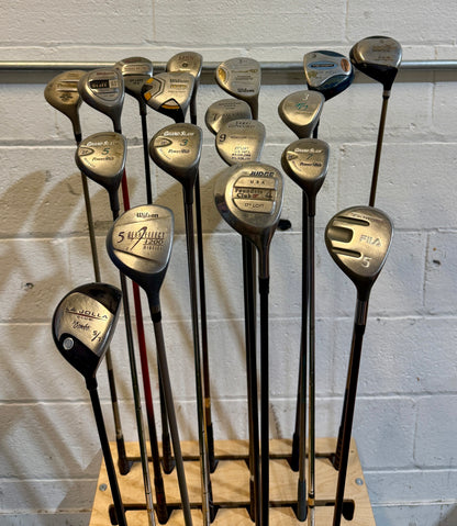 Wholesale Lot of 30 Golf Clubs - Assorted Fairway Woods - RH/LH - Mixed Flexes