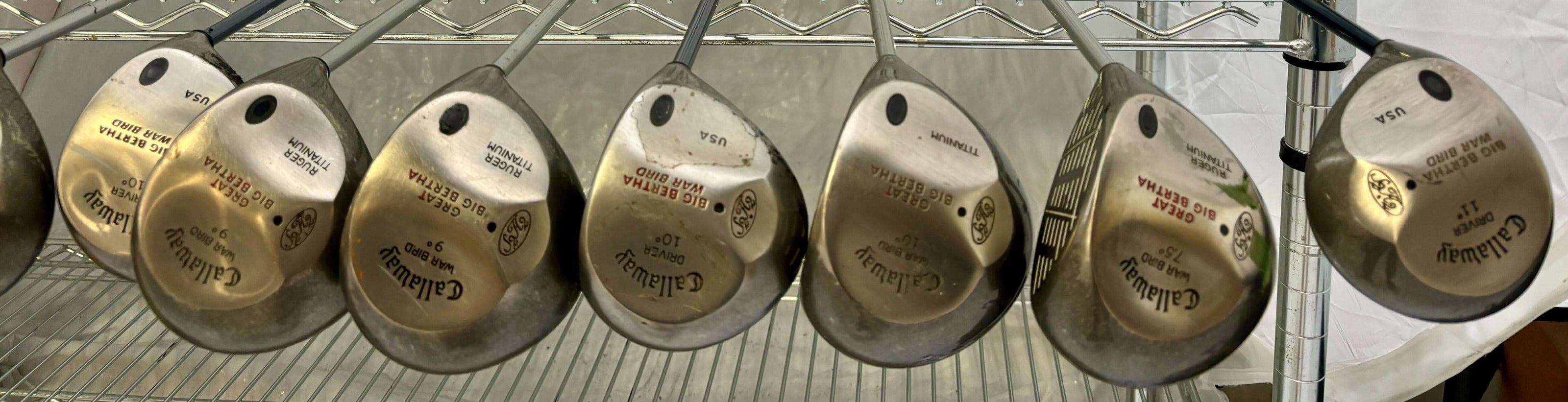 Wholesale Lot of 30 Golf Clubs - Callaway Drivers - Warbirds, Divine, Drivers-Next Round