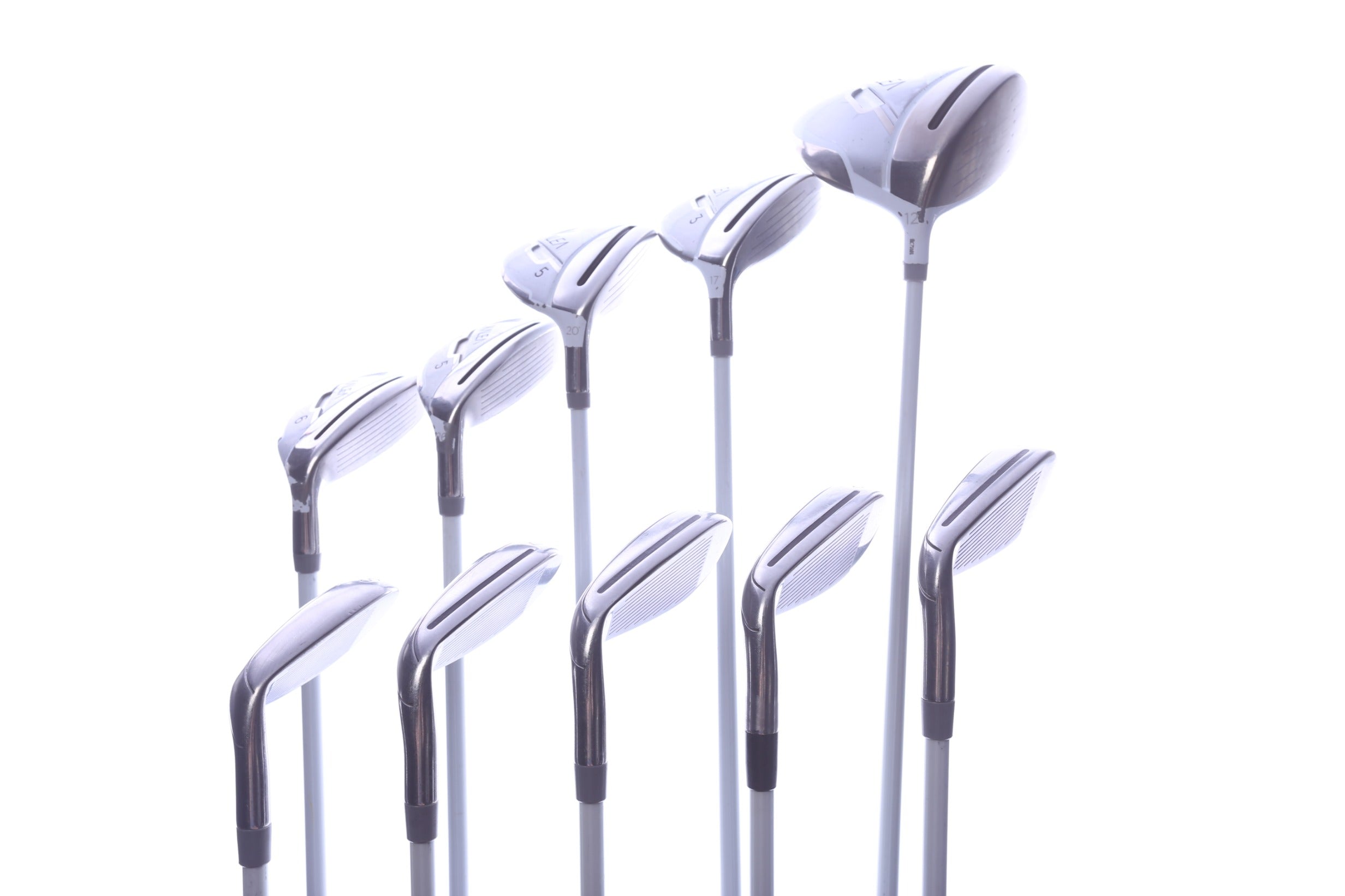 Used TaylorMade Kalea Charcoal Blue No Bag Complete Set - Right-Handed - Driver, 3W, 5W, 5H, 6H, 7-PW, SW - Ladies Flex