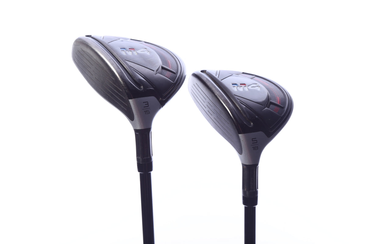 Used TaylorMade M4 Wood Set - Left-Handed - 3W, 5W - Extra Stiff Flex