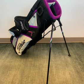 Titleist Women's Stand Bag Black/Pink 3 Dividers w/ Strap and Rain Cover-Next Round