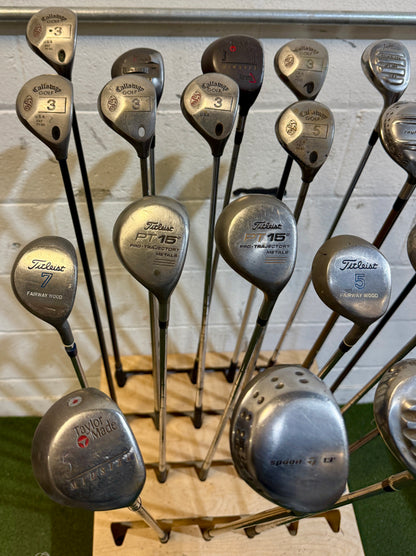 Wholesale Lot of 45 Golf Clubs - Assorted Fairway Woods-Next Round