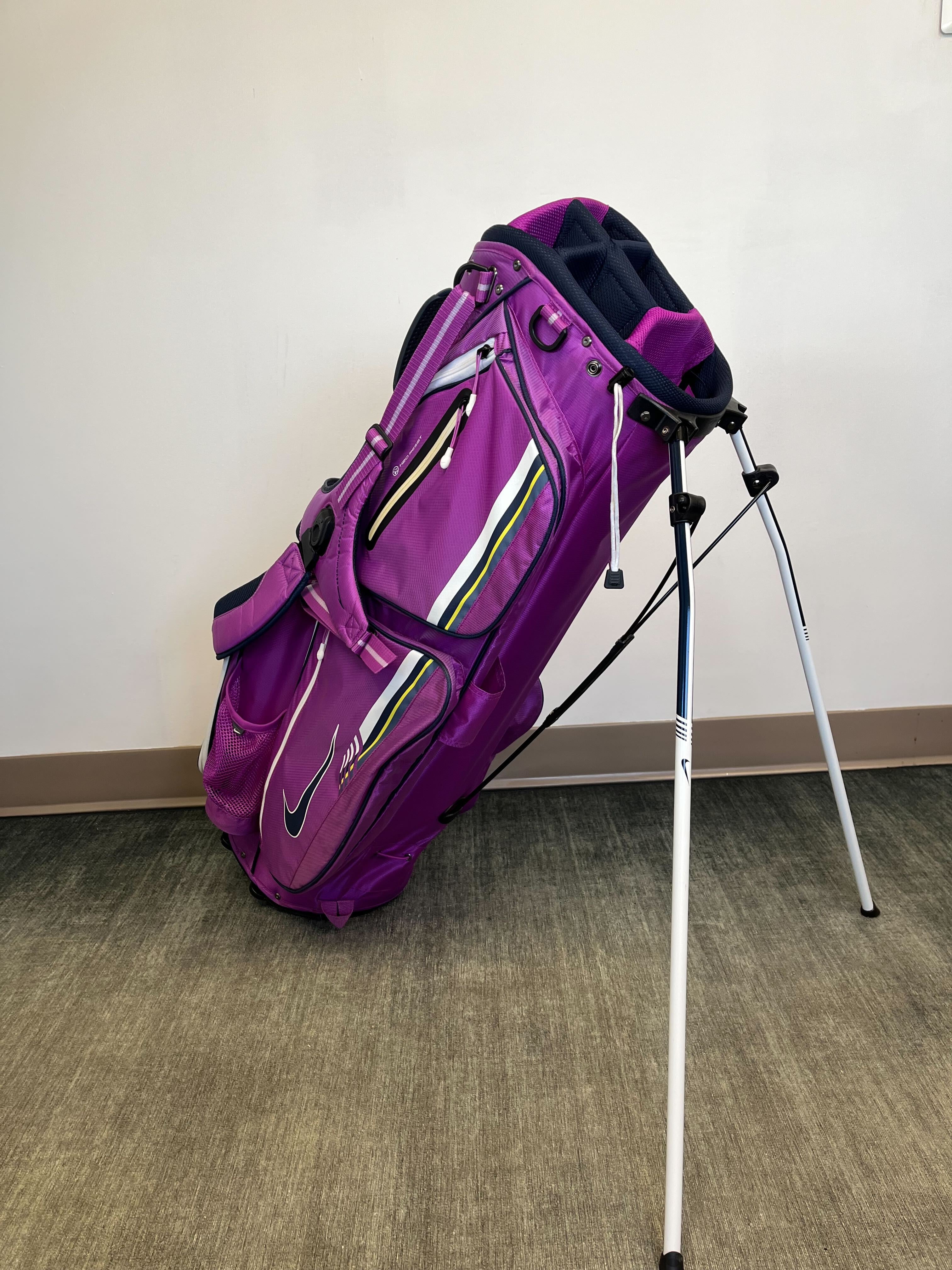 Nike Golf Extreme Sport Carry Bag Purple/White with Strap and Rain Cover-Next Round