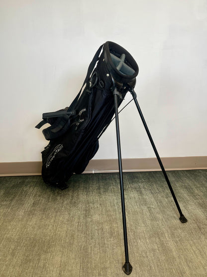 Sun Mountain Sunday Golf Bag Black 4 Dividers/4 pockets with Strap and Rain Cover-Next Round