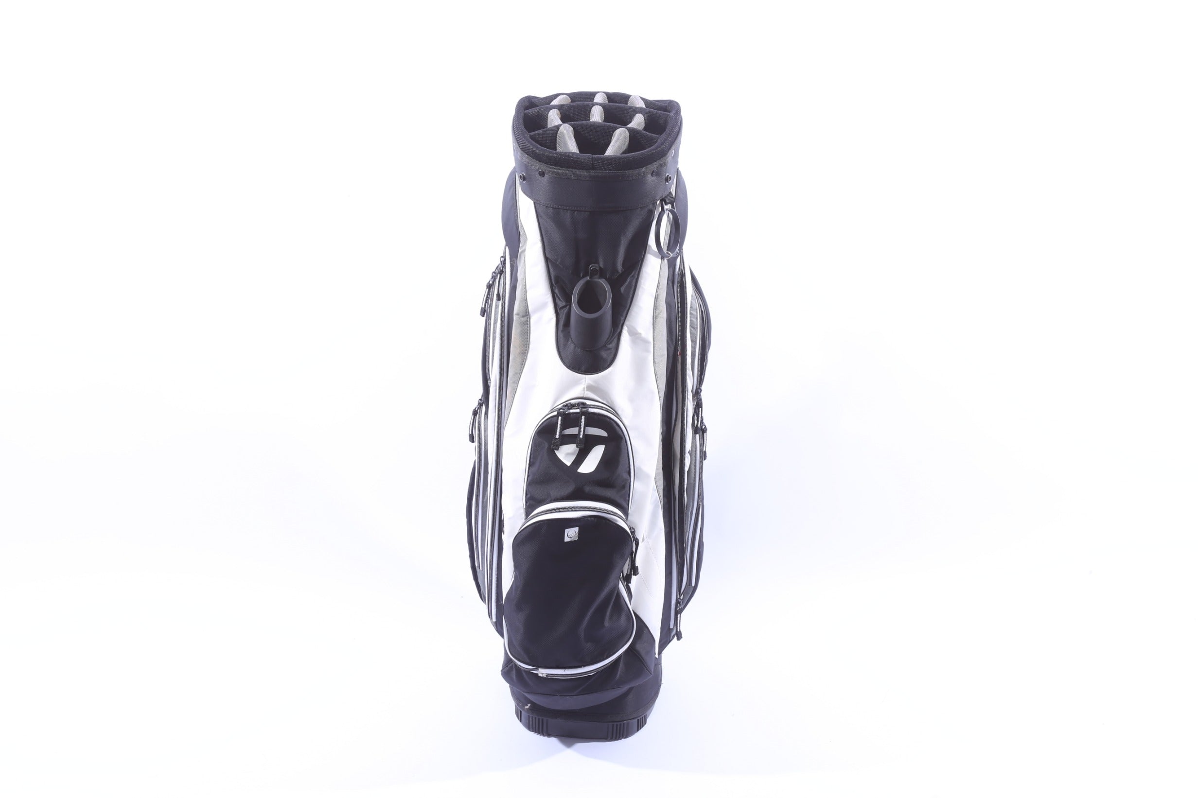 Used TaylorMade All Other Models Black/White Cart Bag - 14-Way - 8 Pockets - Rain Cover Not Included-Next Round