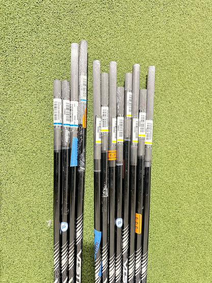 Lot of 12 Premium Golf Shafts - Various Lengths, Flexes, and Brands-Next Round