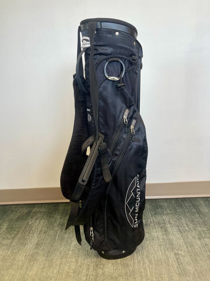 Sun Mountain Sunday Golf Bag Black 4 Dividers/4 pockets with Strap and Rain Cover-Next Round