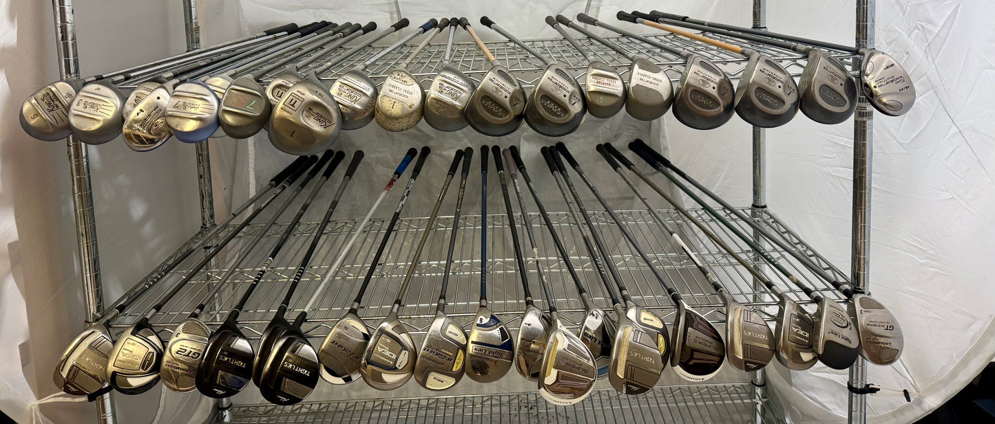Wholesale Lot of 40 Golf Clubs - Cobra & Adams - Drivers & Woods-Next Round