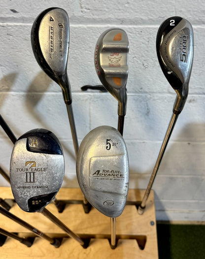 Wholesale Lot of 35 Golf Clubs - Assorted Hybrids - RH/LH - Mixed Flexes