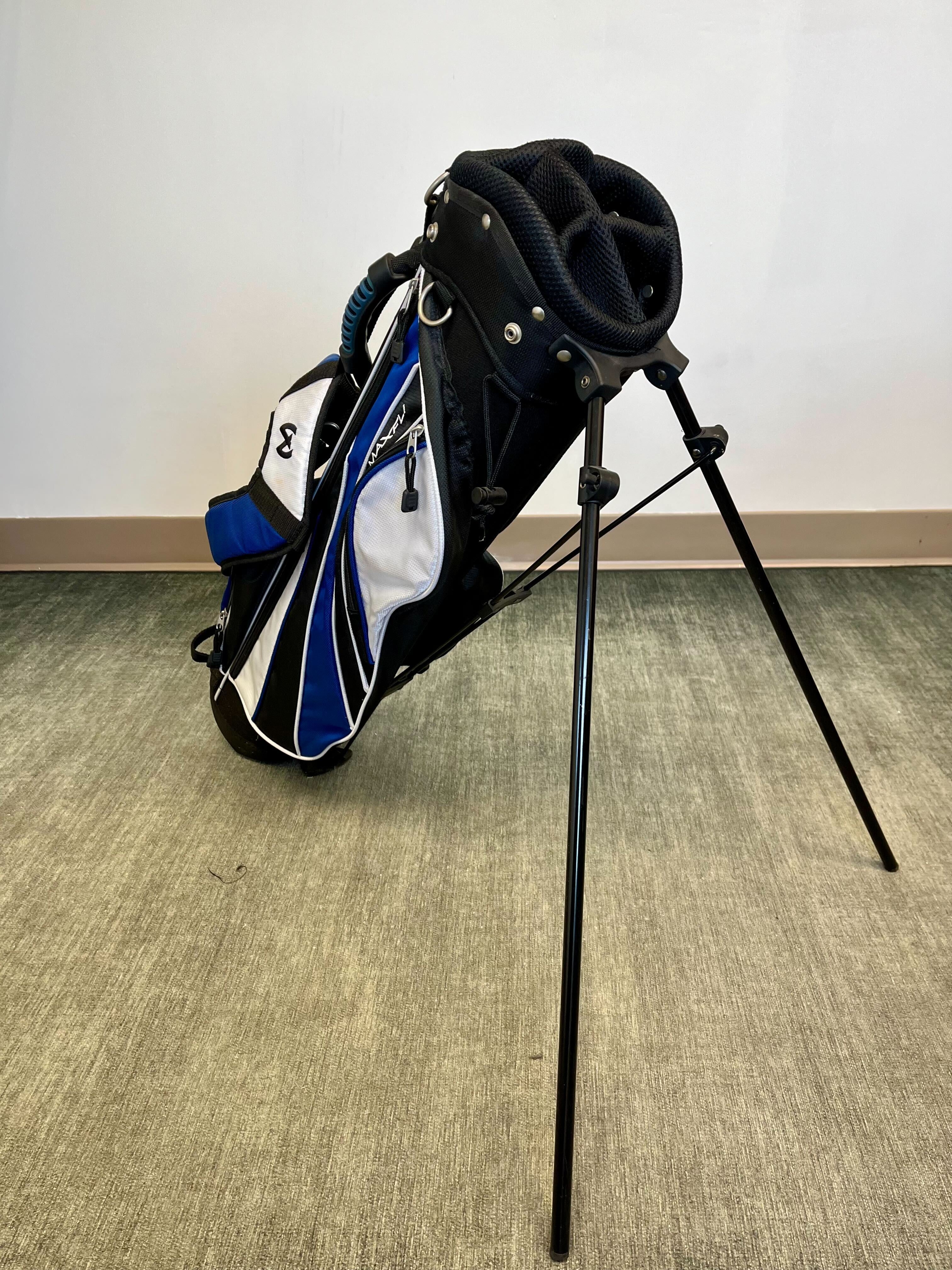 Maxfli Rev 3 Kids Stand Golf Bag Blue/Black/White 5 Dividers 4 Pockets-Next Round