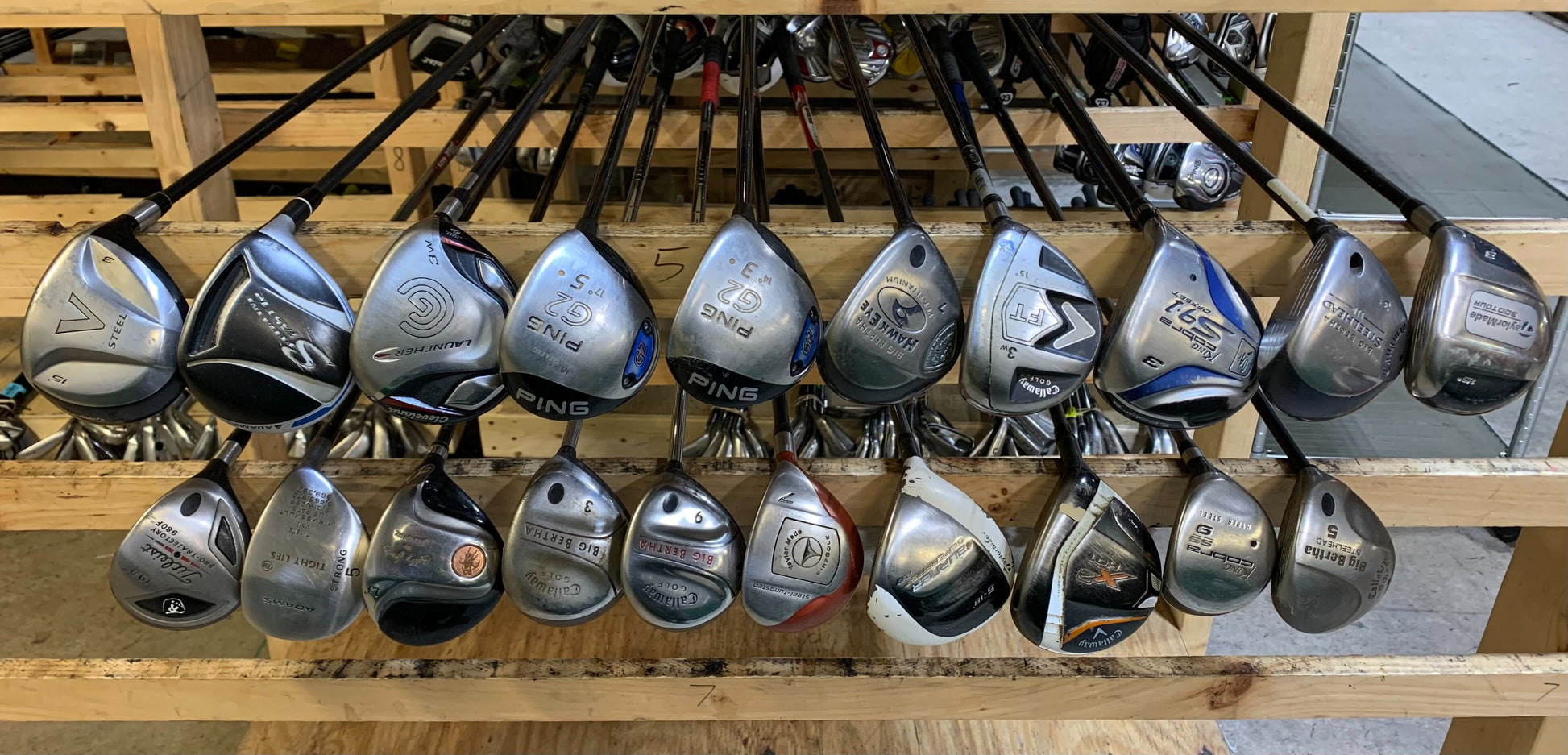 Wholesale Lot of 20 Golf Clubs - Fairway Woods - Men's Flex-Next Round