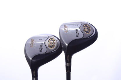 Used Honma Twin Marks 420RF Titanium Gold Crown Wood Set - Left-Handed - 3W, 5W - Regular Flex-Next Round