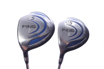 Used Ping G5 Wood Set - Left-Handed - 3W, 5W - Stiff Flex-Next Round