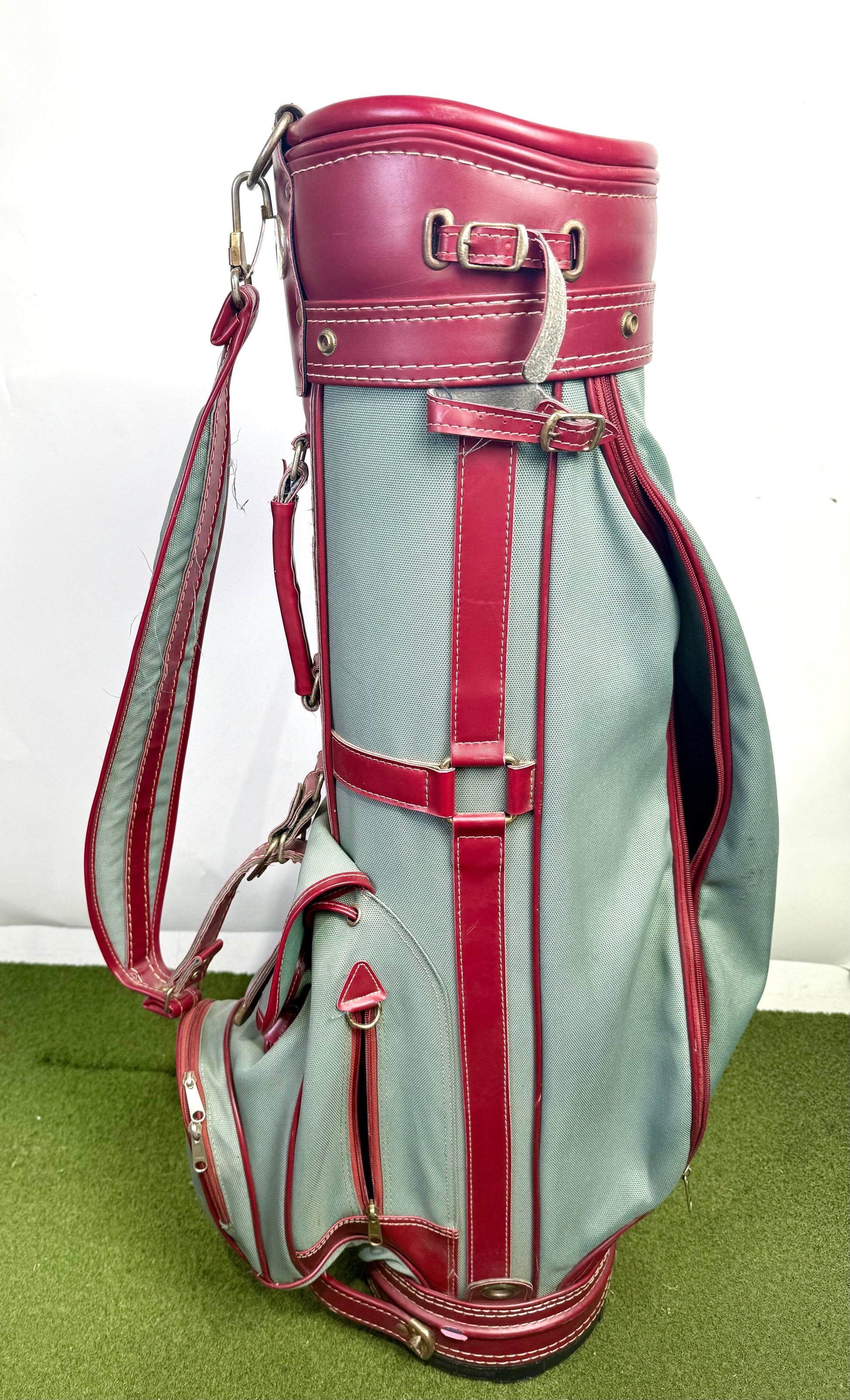 Maxfli Golf Bag - 5 pockets and 3 dividers. Green and Red.-Next Round