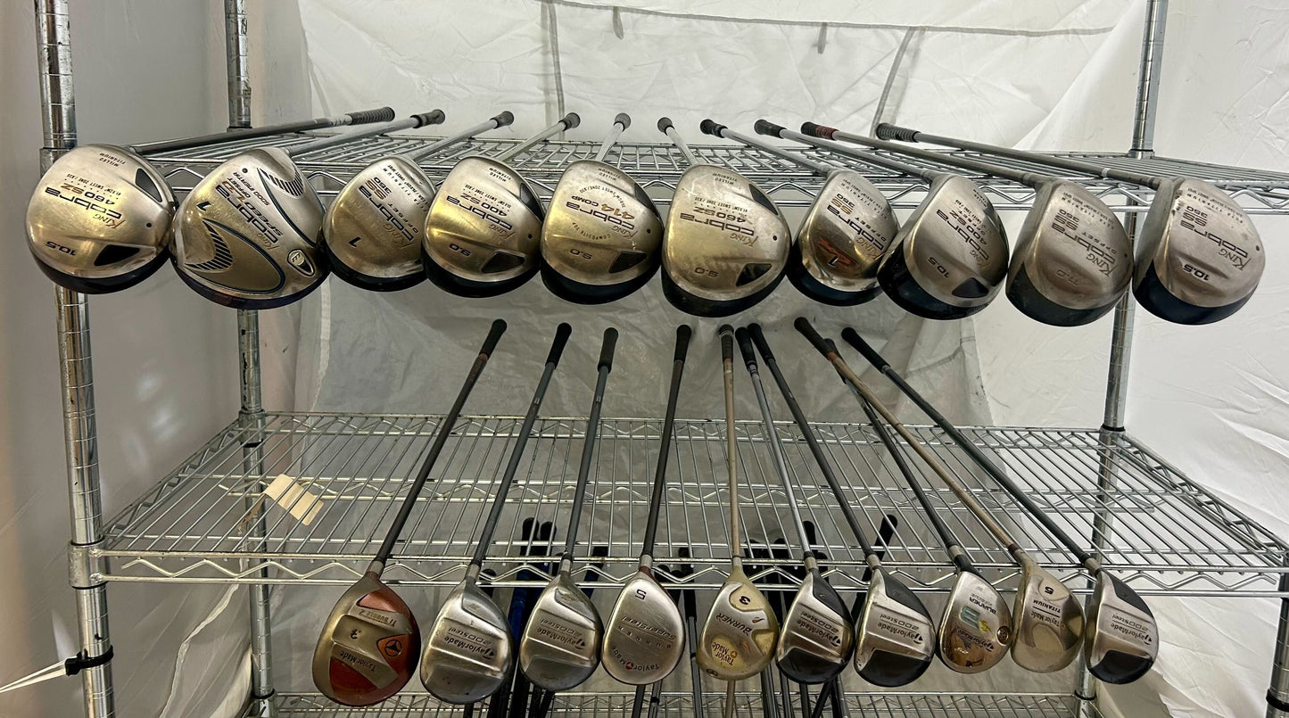 Wholesale Lot of 20 Golf Clubs - Cobra Drivers and TaylorMade Fairway Woods-Next Round