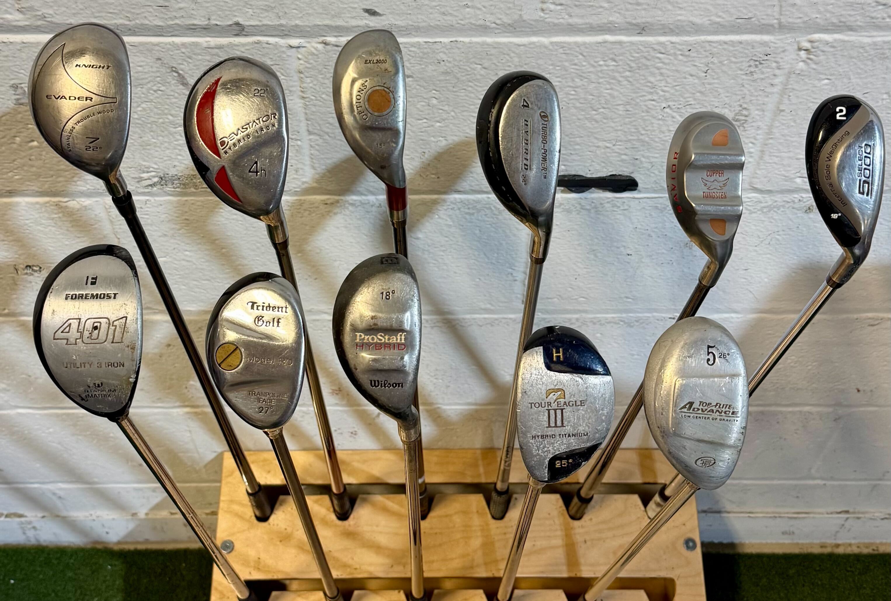 Wholesale Lot of 35 Golf Clubs - Assorted Hybrids - RH/LH - Mixed Flexes