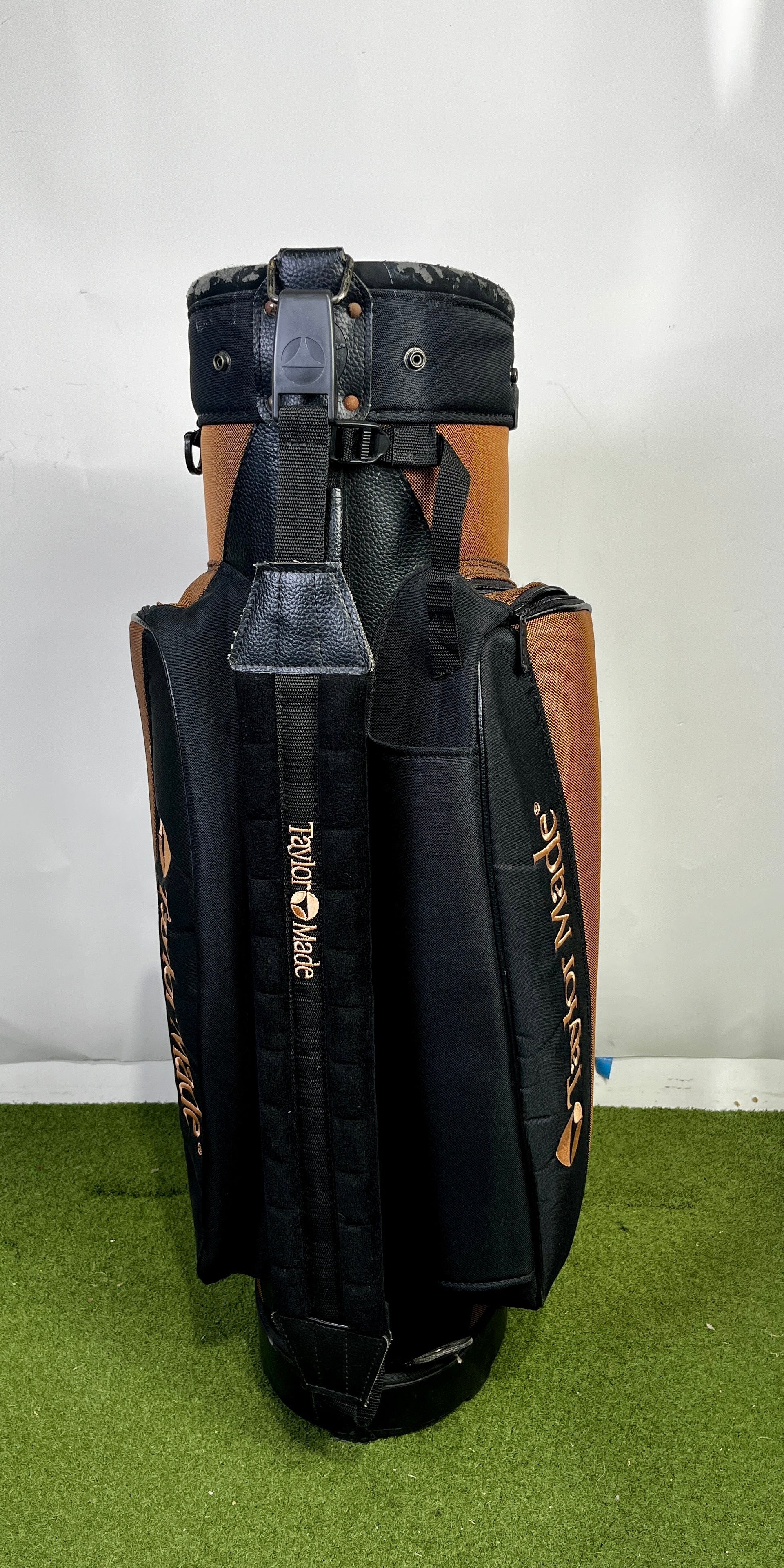 Vintage TaylorMade Burner Cart Bag - Tan and Black - 7 Pockets 5 Dividers-Next Round