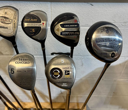 Wholesale Lot of 35 Golf Clubs - Assorted Fairway Woods