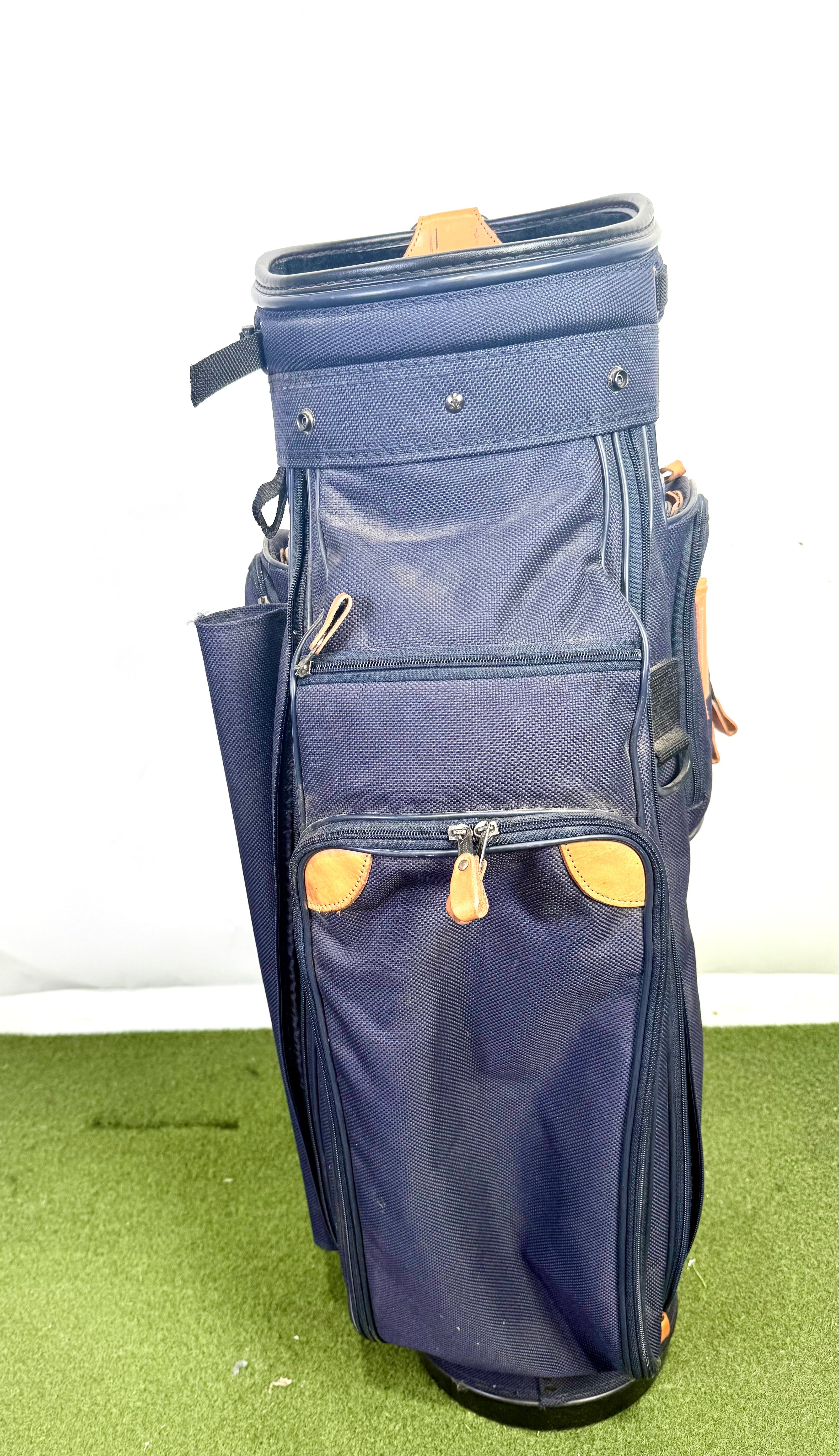 Wilson Cart Golf Bag - 6 Dividers 8 Pockets - With Raincover - Navy Blue and Tan-Next Round