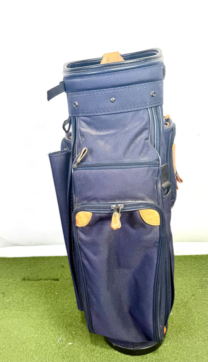Wilson Cart Golf Bag - 6 Dividers 8 Pockets - With Raincover - Navy Blue and Tan-Next Round