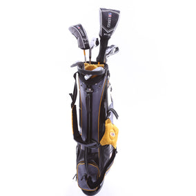 Used Us Kids Golf U/L 63 Grey/Gold Kids Set - Left-Handed - 1W, HY, 6, 8, PW, SW(56*) - Youth Flex-Next Round