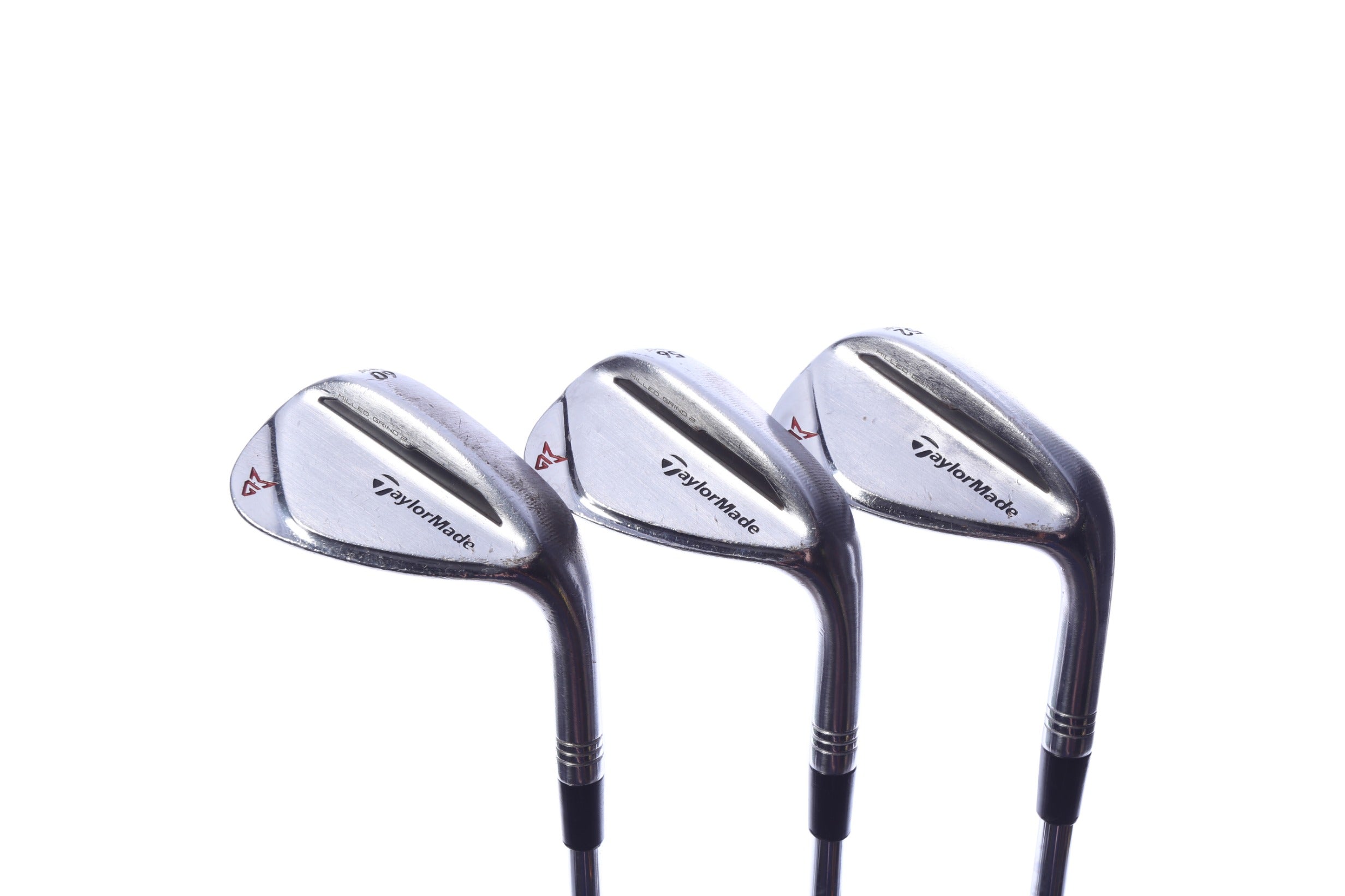 Used TaylorMade Milled Grind 2 Chrome Wedge Set - Right-Handed - 52*, 56*, 60* - Stiff Flex