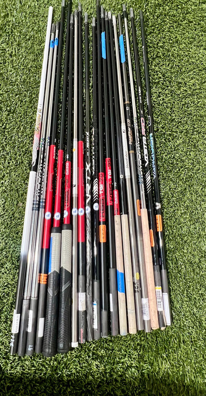 Lot of 15 Premium Golf Shafts - Various Lengths, Flexes, and Brands-Next Round