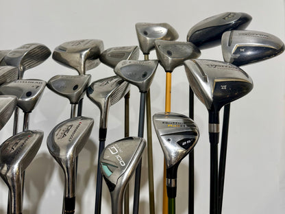 Wholesale Lot of 25 Golf Clubs - Drivers, Woods, and Hybrids. Callaway and Cobra-Next Round