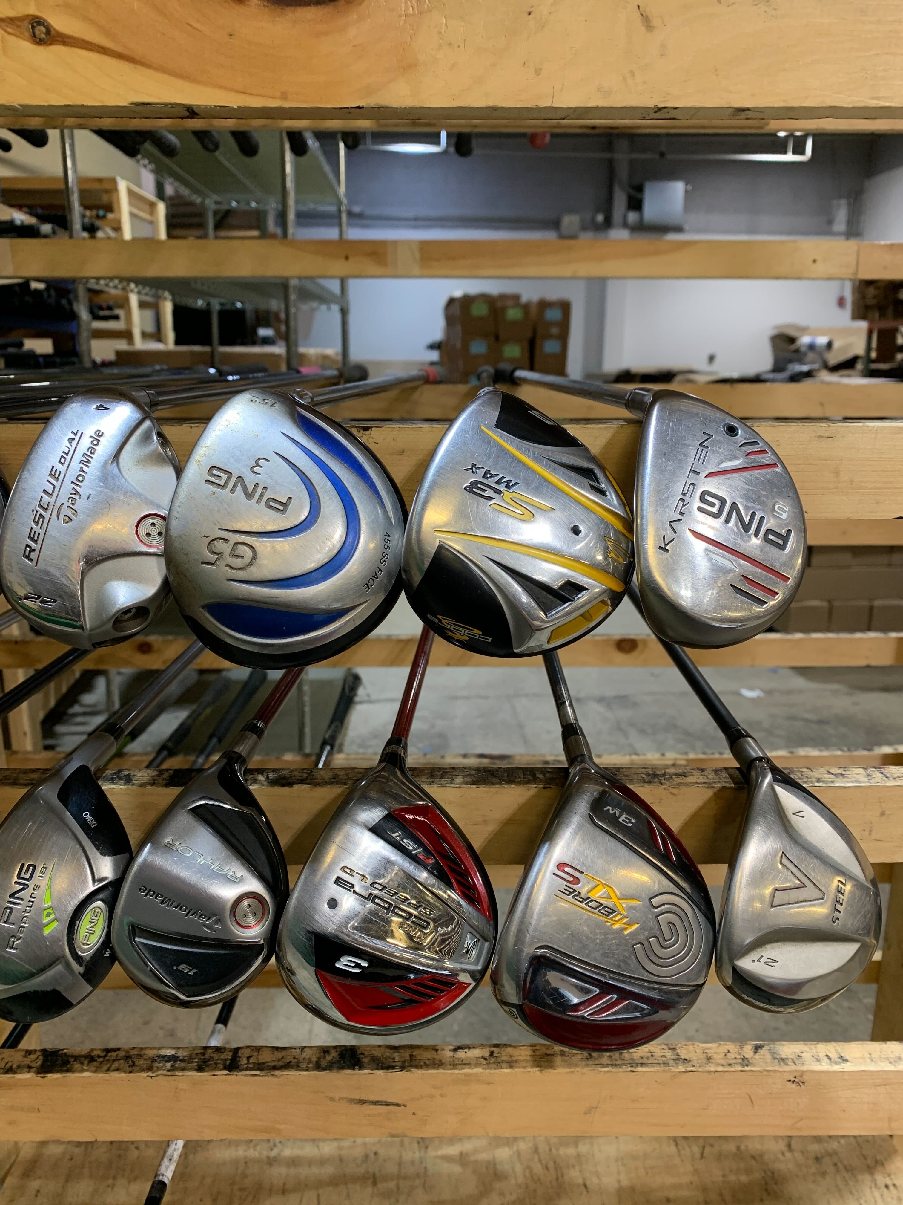 Wholesale Lot of 20 Golf Clubs - Fairway Woods & Hybrids - Men's Flex-Next Round