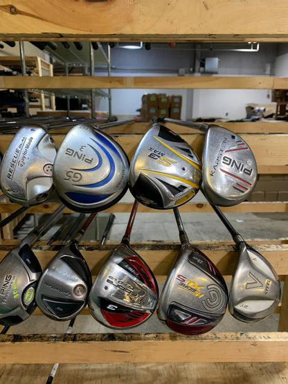 Wholesale Lot of 20 Golf Clubs - Fairway Woods & Hybrids - Men's Flex-Next Round