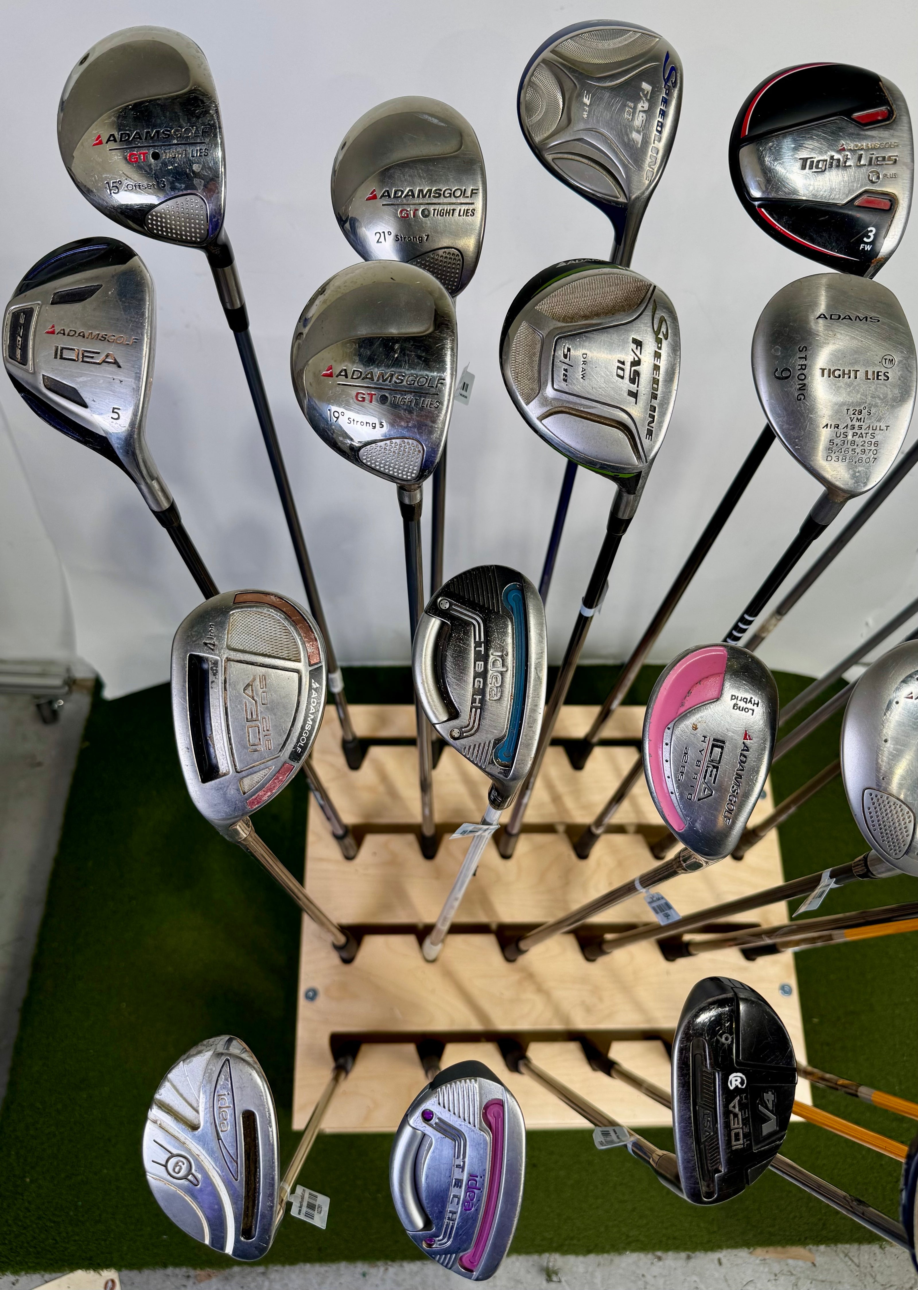Wholesale Lot of 24 Adams Hybrids and Fairway Woods.-Next Round
