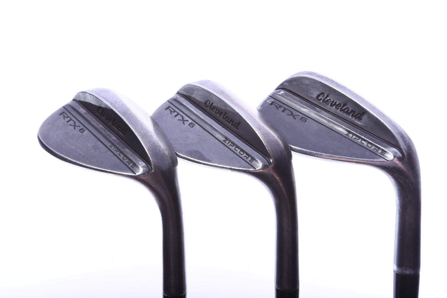 Used Cleveland RTX 6 ZipCore Black Satin Wedge Set - Right-Handed - 50*, 54*, 58* - Regular Flex-Next Round