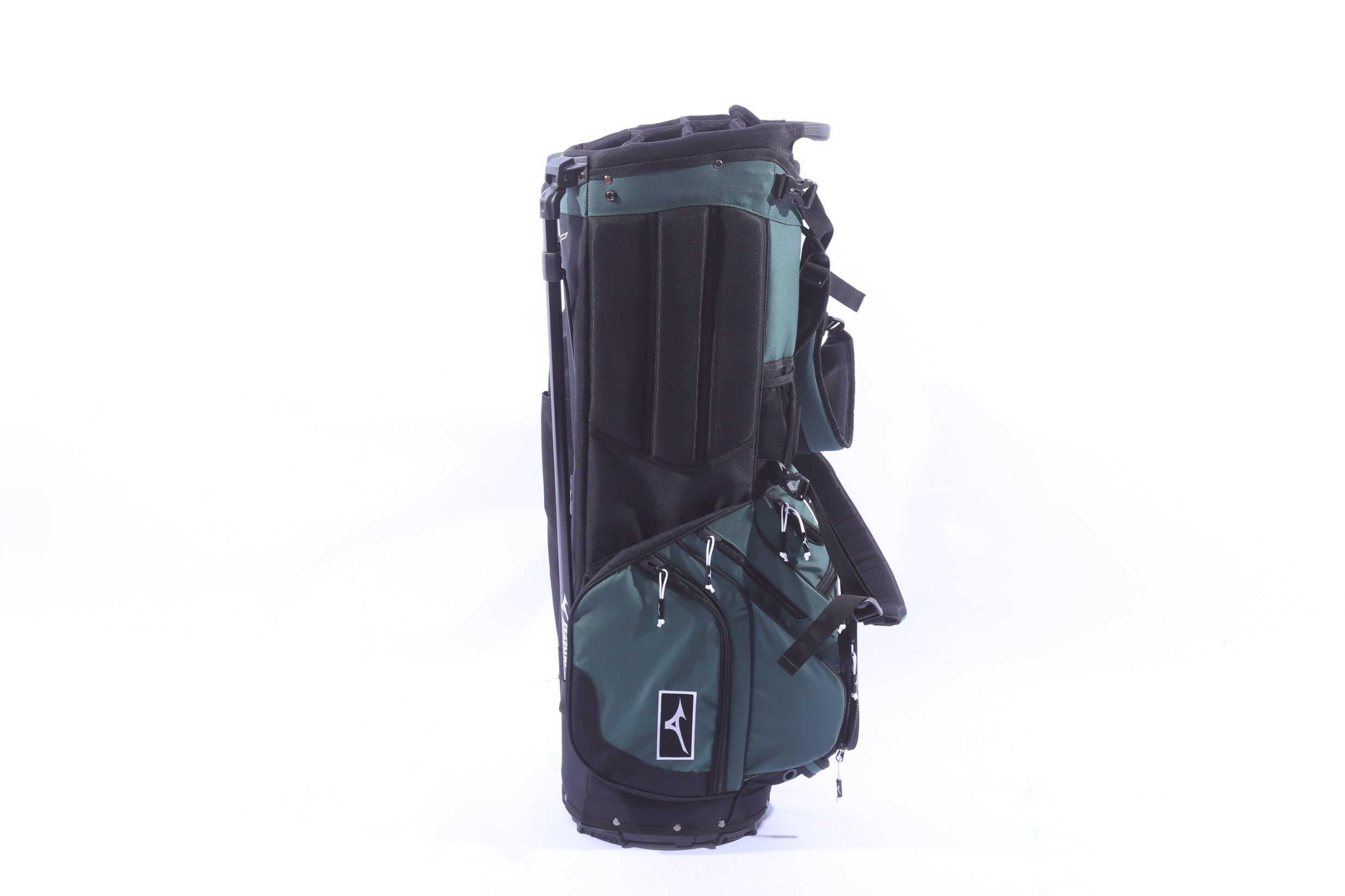 Used Mizuno 2025 BR-DX Green Stand Bag - 14-Way - 9 Pockets - Rain Cover Included-Next Round