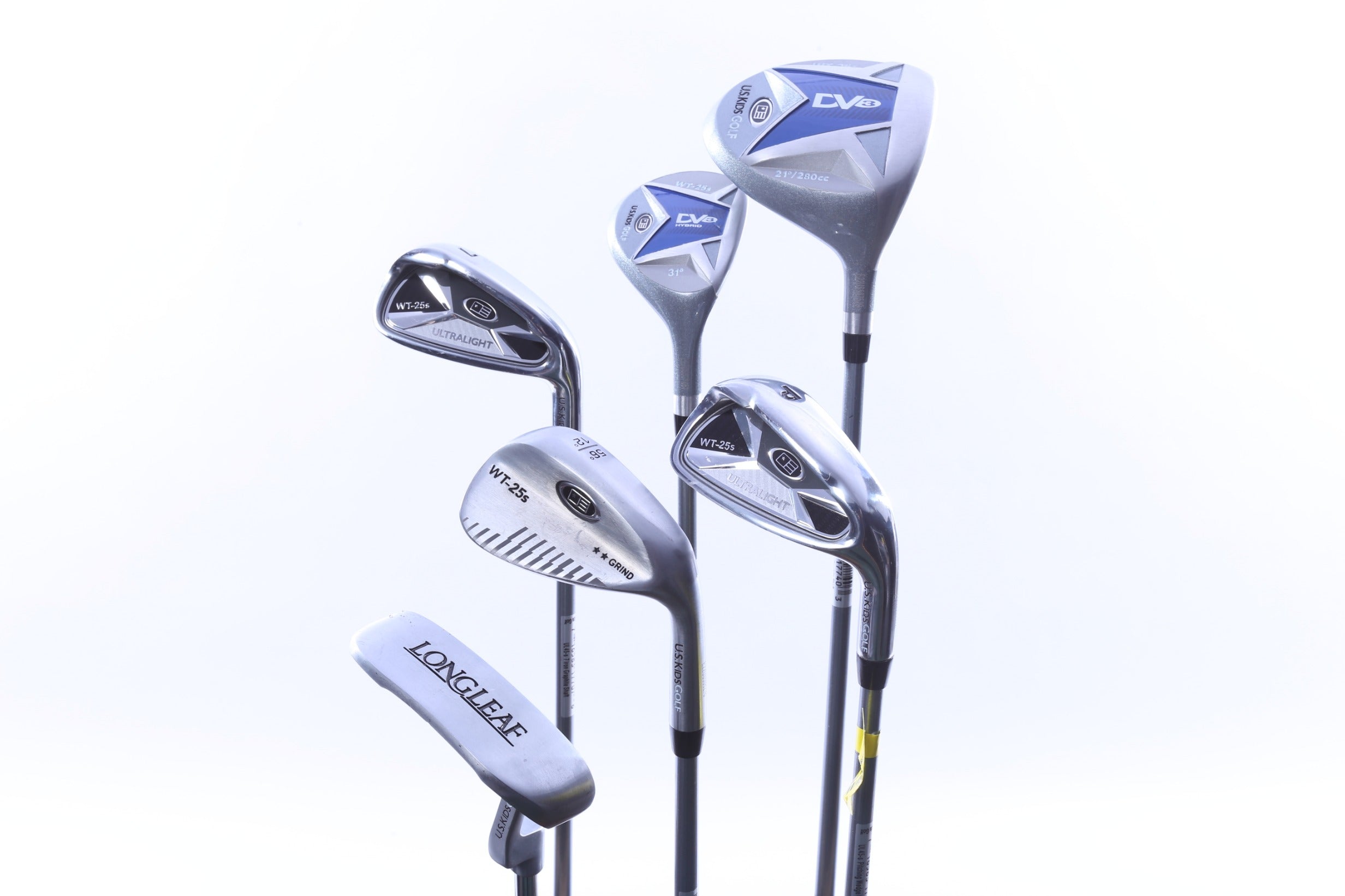 Used Us Kids Golf U/L 45 Grey/Blue Kids Set - Right-Handed - Driver, 4H, 7i,PW, 56*, Putter - Youth Flex-Next Round