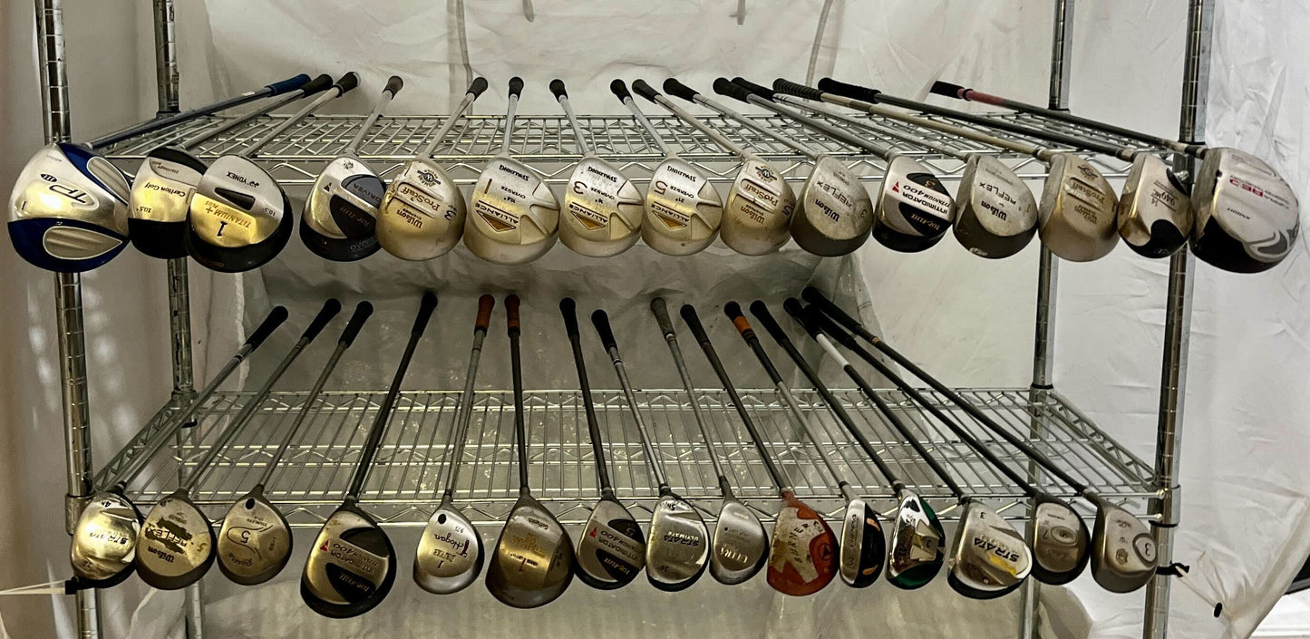 Wholesale Lot of 30 Golf Clubs - Assorted Hybrids, Woods, and Drivers-Next Round