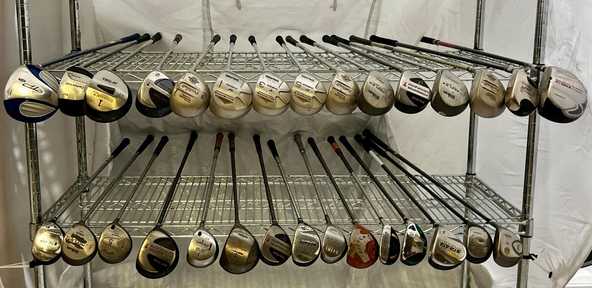 Wholesale Lot of 30 Golf Clubs - Assorted Hybrids, Woods, and Drivers-Next Round
