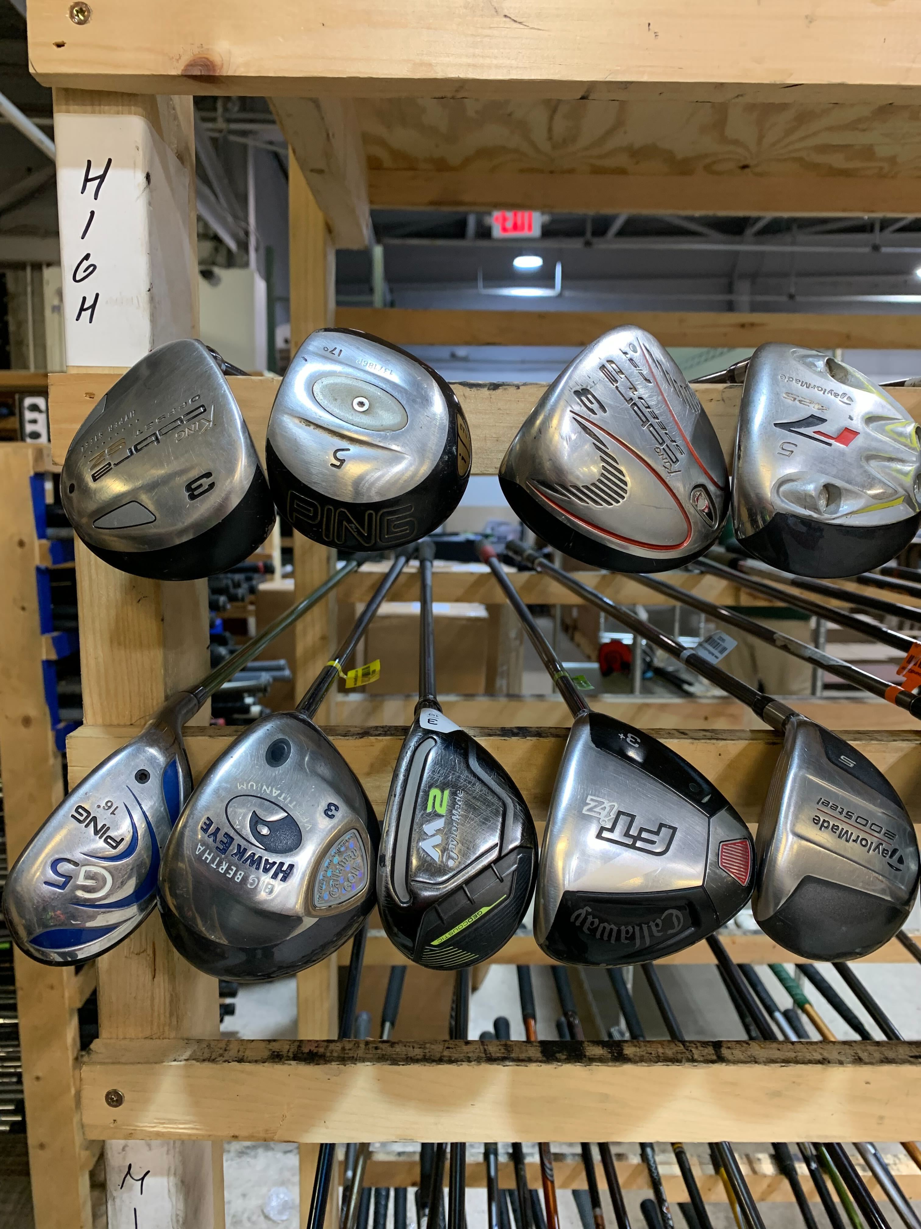 Wholesale Lot of 20 Golf Clubs - Fairway Woods & Hybrids - Men's Flex-Next Round