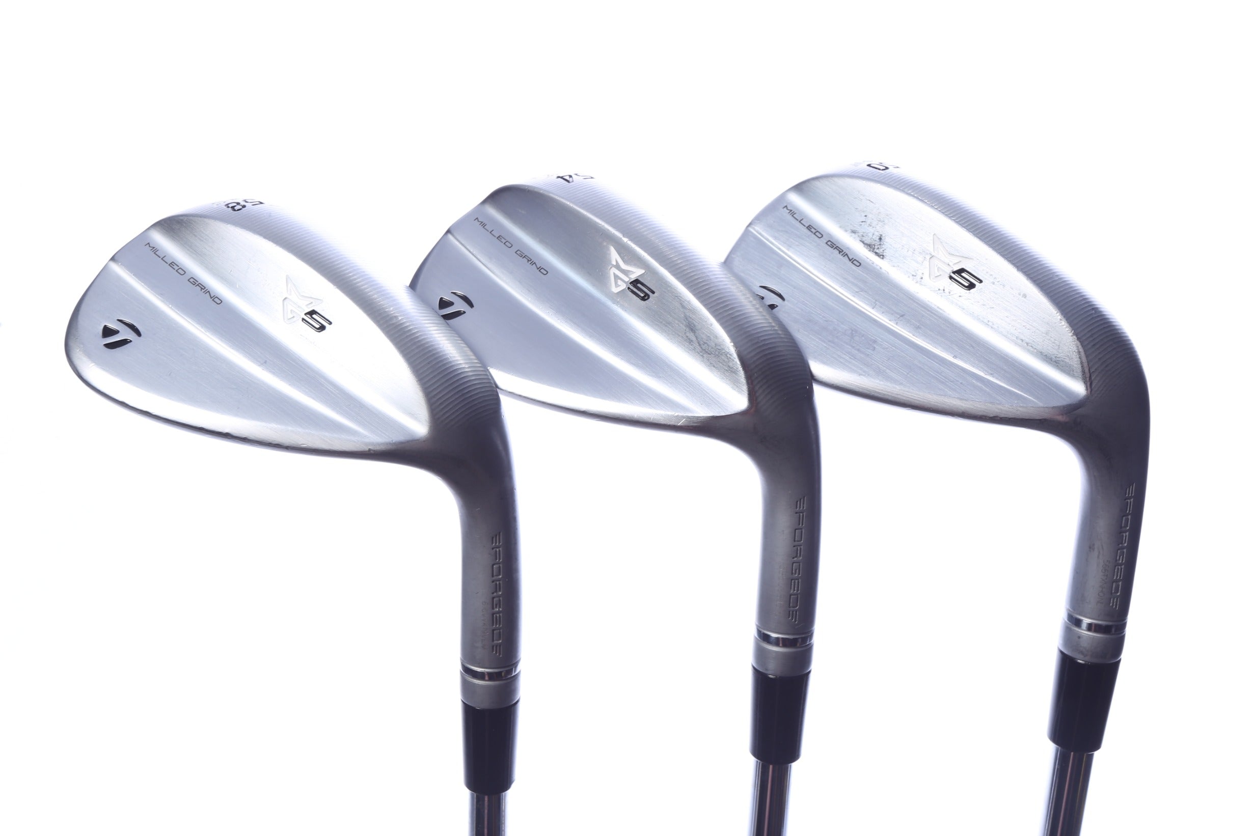 Used TaylorMade Milled Grind 5 Satin Chrome Wedge Set - Right-Handed - 50*, 54*, 58* - Wedge Flex