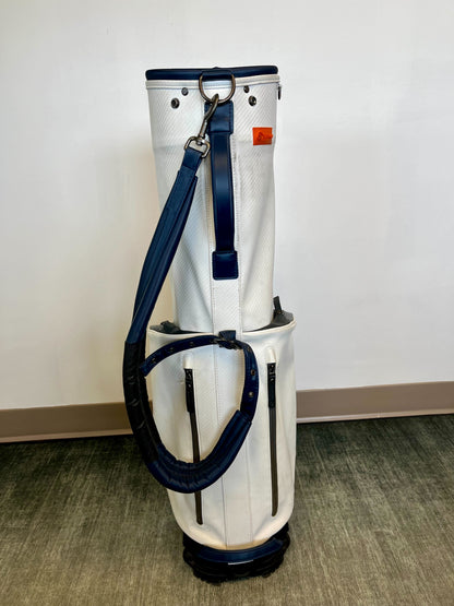 Stitch Sunday Golf Bag White/Blue 2 Dividers/4 pockets with Strap-Next Round