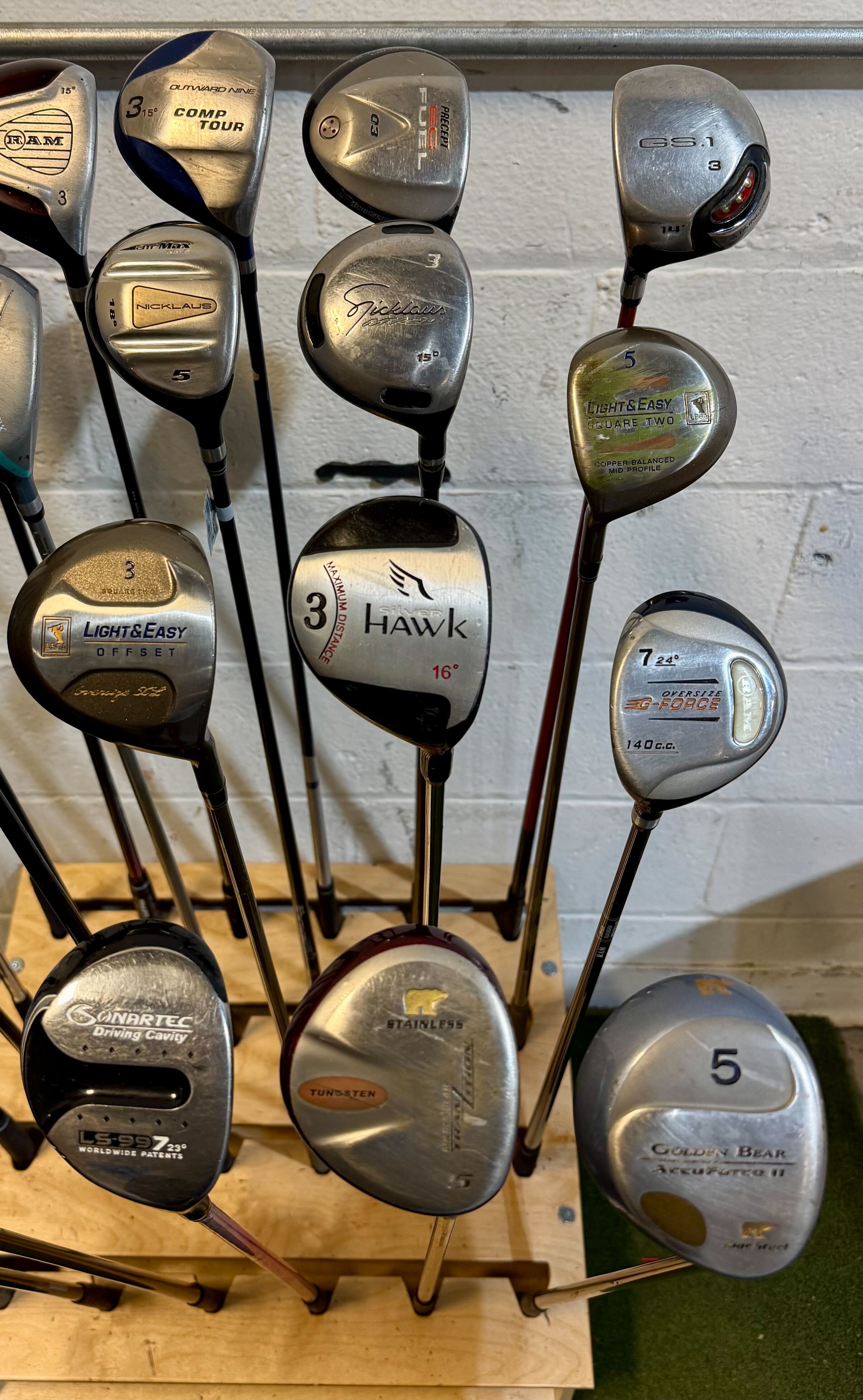 Wholesale Lot of 30 Golf Clubs - Assorted Fairway Woods