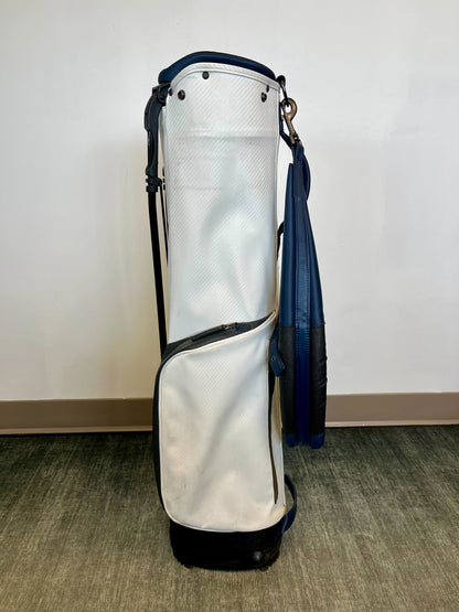 Stitch Sunday Golf Bag White/Blue 2 Dividers/4 pockets with Strap-Next Round