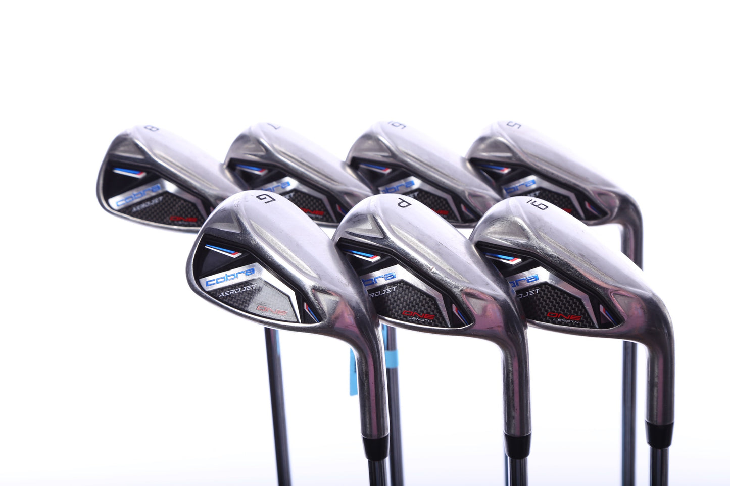 Used Cobra AeroJet One Length Iron Set - Right-Handed - 5-PW, GW - Stiff Flex-Next Round