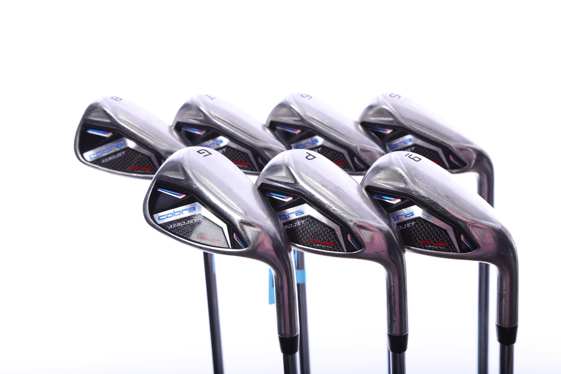 Used Cobra AeroJet One Length Iron Set - Right-Handed - 5-PW, GW - Stiff Flex-Next Round