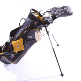 Used Us Kids Golf U/L 63 Grey/Gold Kids Set - Left-Handed - 1W, HY, 6, 8, PW, SW(56*) - Youth Flex-Next Round