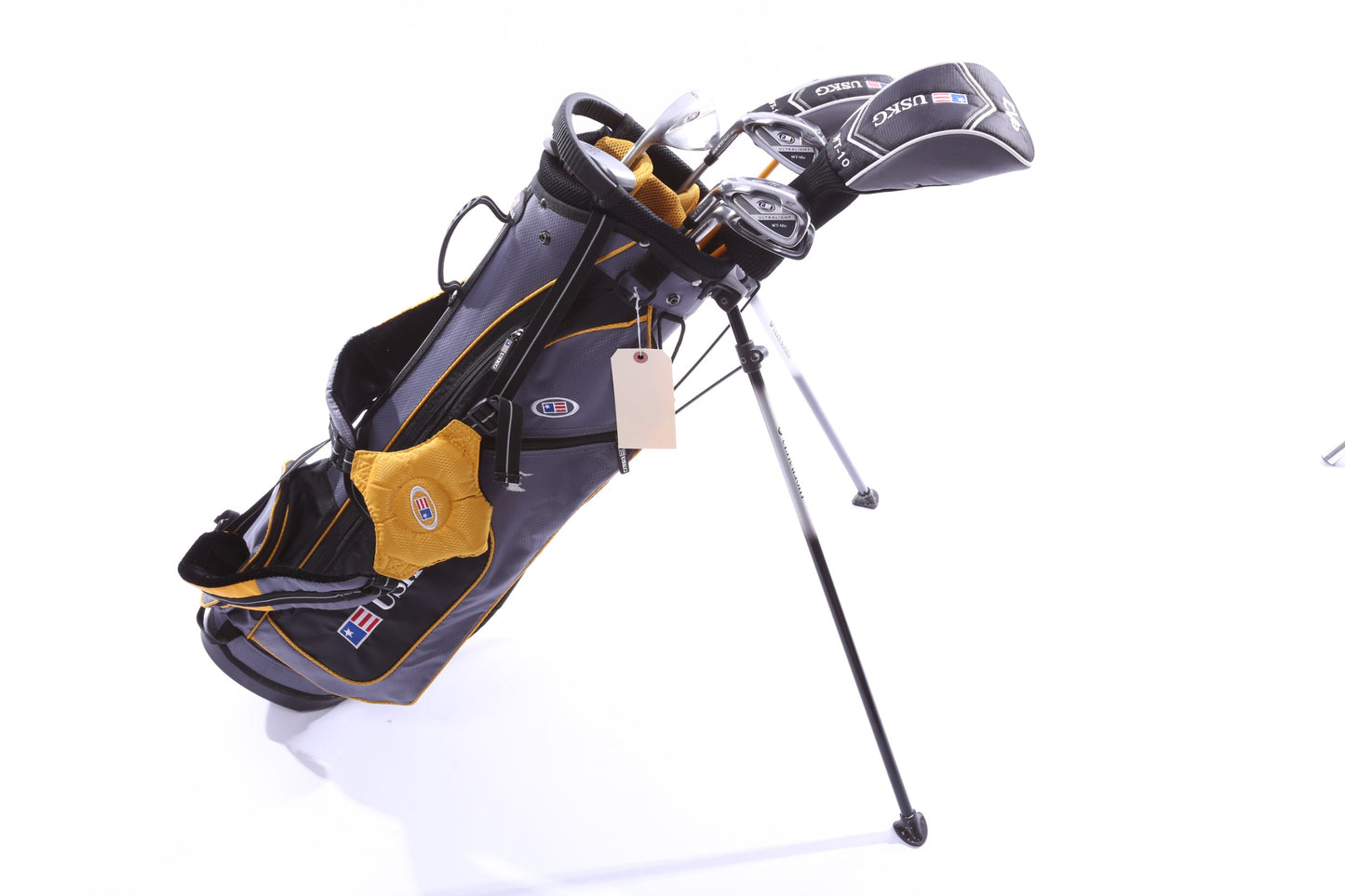 Used Us Kids Golf U/L 63 Grey/Gold Kids Set - Left-Handed - 1W, HY, 6, 8, PW, SW(56*) - Youth Flex-Next Round