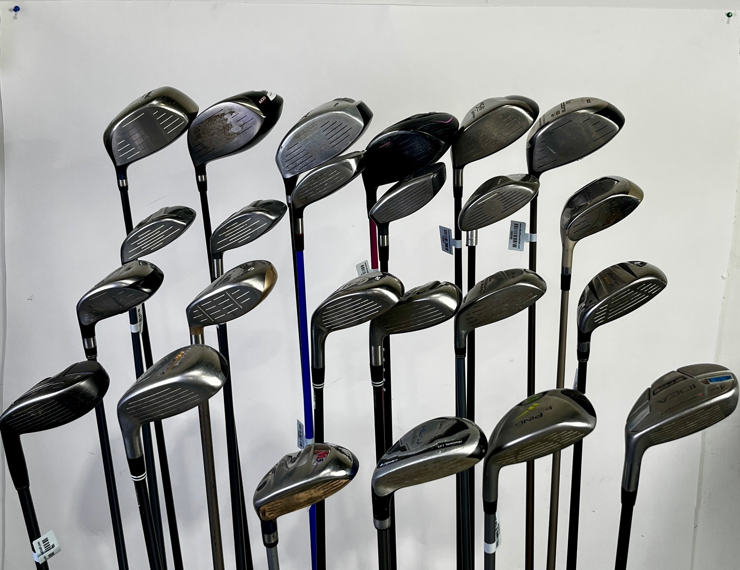 Wholesale Lot of 24 Drivers, Fairway Woods, and Hybrids. Assorted Brands.-Next Round