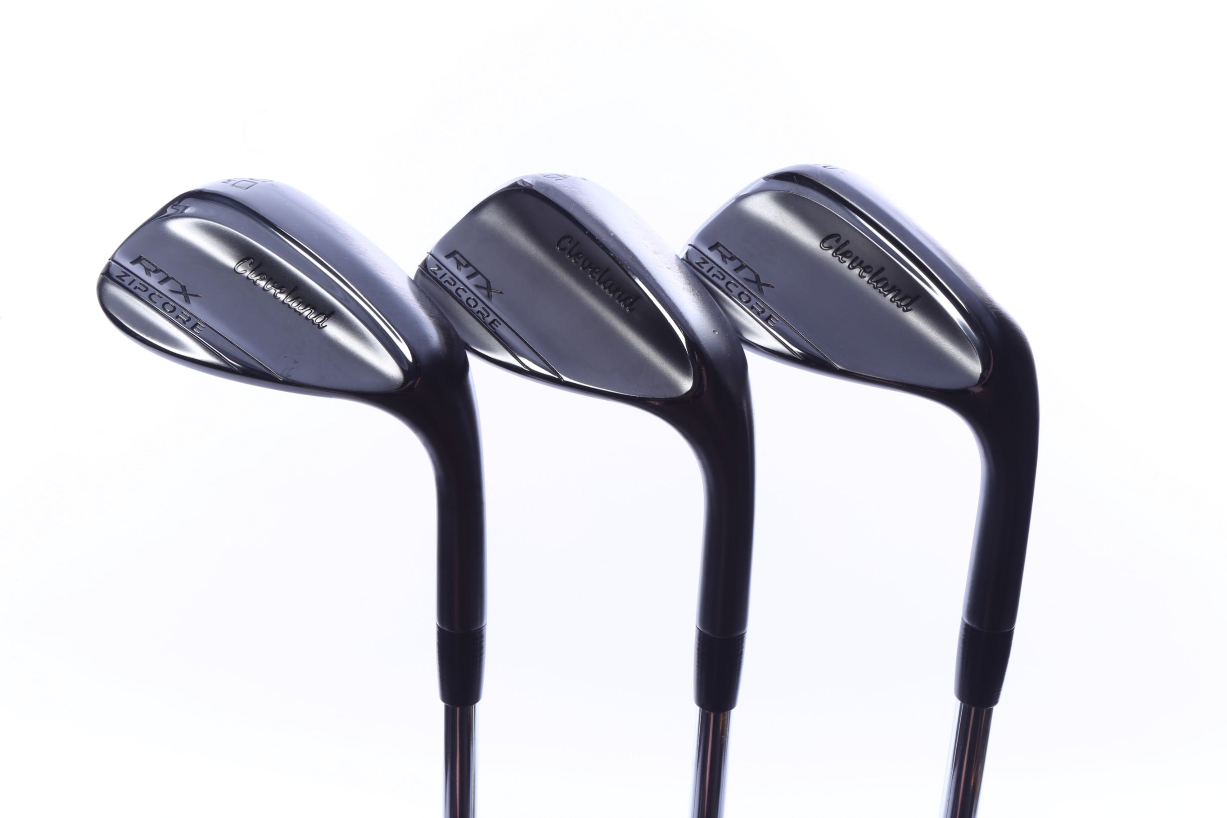 Used Cleveland RTX ZipCore Black Satin Wedge Set - Right-Handed - 52*, 56*, 60* - Variable Flex
