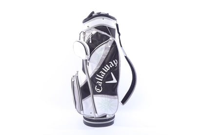 Used Callaway Solaire Black/White Cart Bag - 8-Way - 7 Pockets - Rain Cover Included