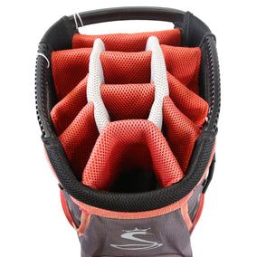 Cobra Gray/Red Cart Bag 14 Dividers 7 Pockets Shoulder Strap
