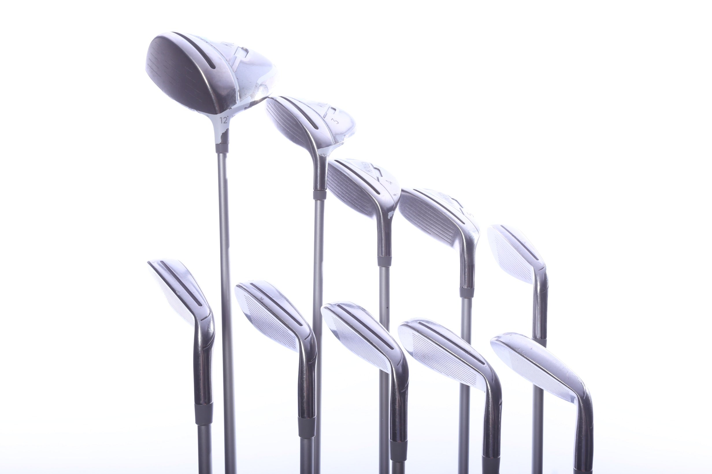 Used TaylorMade Kalea Grey Green Complete Set - Left-Handed - Dr, 3W, 4H, 5H, 6-PW, SW - Ladies Flex